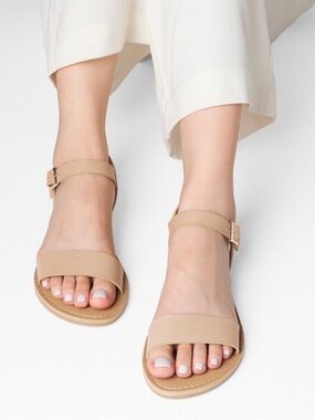 Dream Pairs Beige Ankle-Strap Sandals